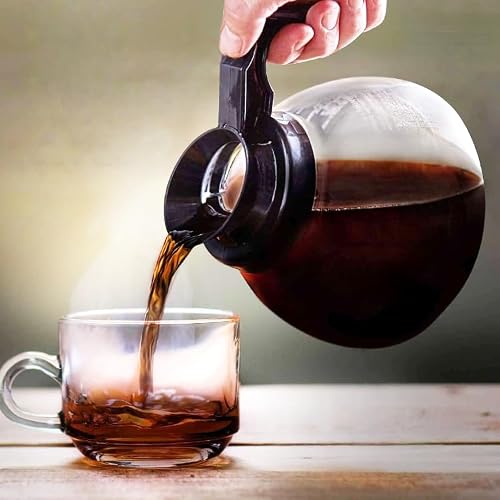 1 Pack Glass Coffee Decanter 64oz 1.8L 12 Cup (Black Regular), Laboratory Grade SHATTER-RESISTANT High Borosilicate Glass Body for Brewer Cafe Restaurant & Bar - Thumbnail 7