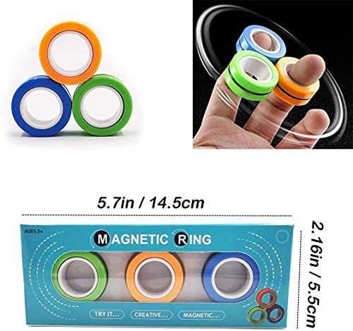 Sensory Fidget Toys Set 7 Pack. Stress Relief And Anti-Anxiety Tools Bundle Figette Toys With Fidget Pad, Infinity Cube, Magnetic Ring, Fidget Box Bulk Figit, Fidgeting Game For Kids Adults Kill Time #TOP3