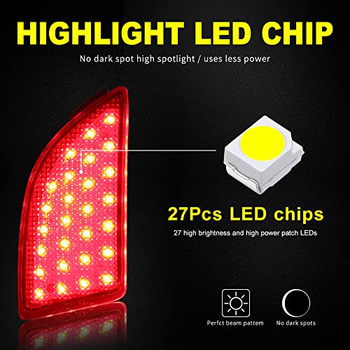 2 Peças Luz De Travagem Traseira Luz De Travagem Traseira Luz Reflectora Led Bumper Reflector Para M