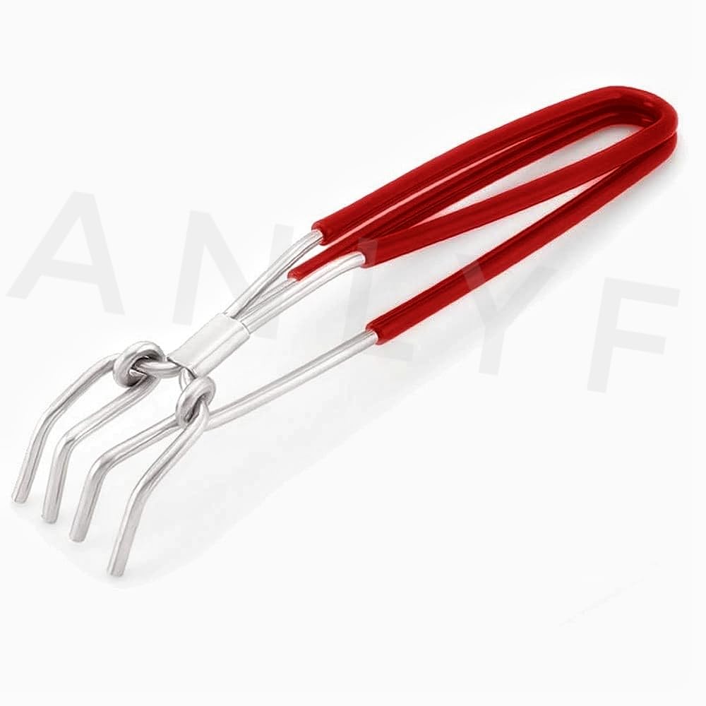 ANLYF Stainless Steel Wire Tong Pakkad Kitchen Utensils Holder for Kitchen Use 22cm | Pincer/Chimta/Sandasi/Sansi (Black Vinyl Coated Pakad) 3