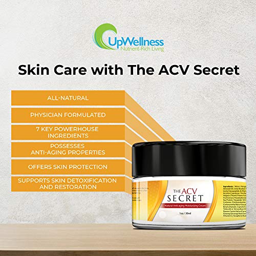 Upwellness: The Acv Secret Moisturizer - Skin Care With Apple Cider Vinegar - 30 Ml - 7 Natural Anti-Aging Ingredients - Supports Skin Detoxification And Restoration - Physician Formulated #TOP3
