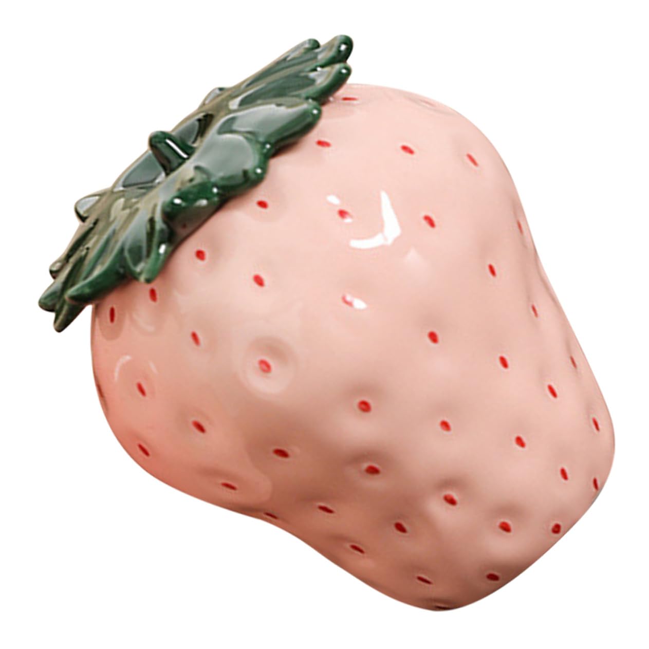 VALICLUD Tarro Decorativo de Fresa de Cerámica Rosa 800ml para Té | Recipiente para Hojas Sueltas y Dulces, Acabado de Sobremesa, Obsequio de Inauguración