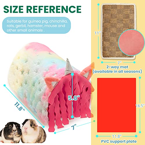 Guinea Pig Hideout - Fleece Tunnel House Cage Accessories For Rat Hamster Hedgehog Chinchilla Small Animal - Playing Sleeping Hunting Resting Washable Tube Bedding Habitats #TOP1