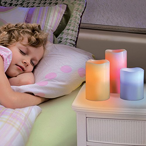 Luma Candles Real Wax Flameless Candles With Remote Control Timer, 3 Candle Set, Vanilla #TOP4