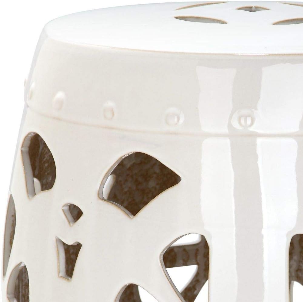 Safavieh Stencil Blossom Ceramic Decorative Garden Stool, Light Blue : Patio, Lawn & Garden
