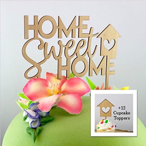 Home Sweet Home Cake Topper & Cupcake Toppers Set, Housewarming Gifts, Realtor Gifts, Moving Gifts, Open House Decor