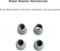 Vista 4 de Paquete de 4 puntas de bastón cuádruple de 1/2 pulgada de alta resistencia, puntas de goma de repuesto de metal resistente para arandela de metal