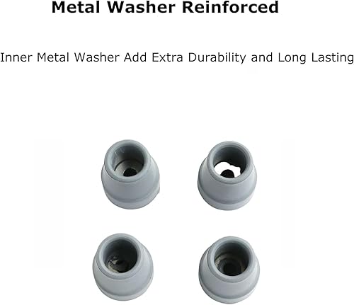 Miniatura 5 de Paquete de 4 puntas de bastón cuádruple de 58 pulgadas, resistentes puntas de goma de repuesto de metal resistente, patas de goma reforzadas para