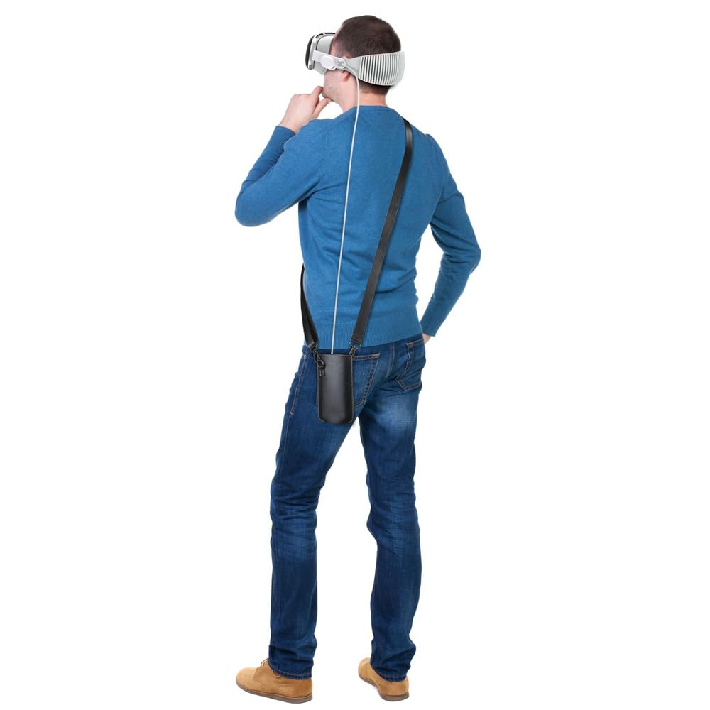 BeisDirect Custodia da viaggio per cuffie Vision Pro per realtà virtuale e batteria, borsa antiurto resistente all'usura con tracolla per accessori Vision Pro, Nero , Borsetta