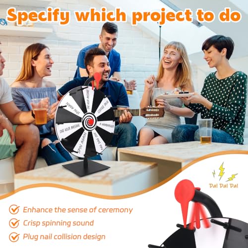KQWVZ Glücksrad Zum Drehen, 30cm Glücksrad Zum Selbstgestalten, 14 Beschriftendrehrad Glücksrad, Roulette Tisch Mit Markierstift Und Abnehmbarem Ständer, Für, Messen, Lotteriespiele Wortspiele