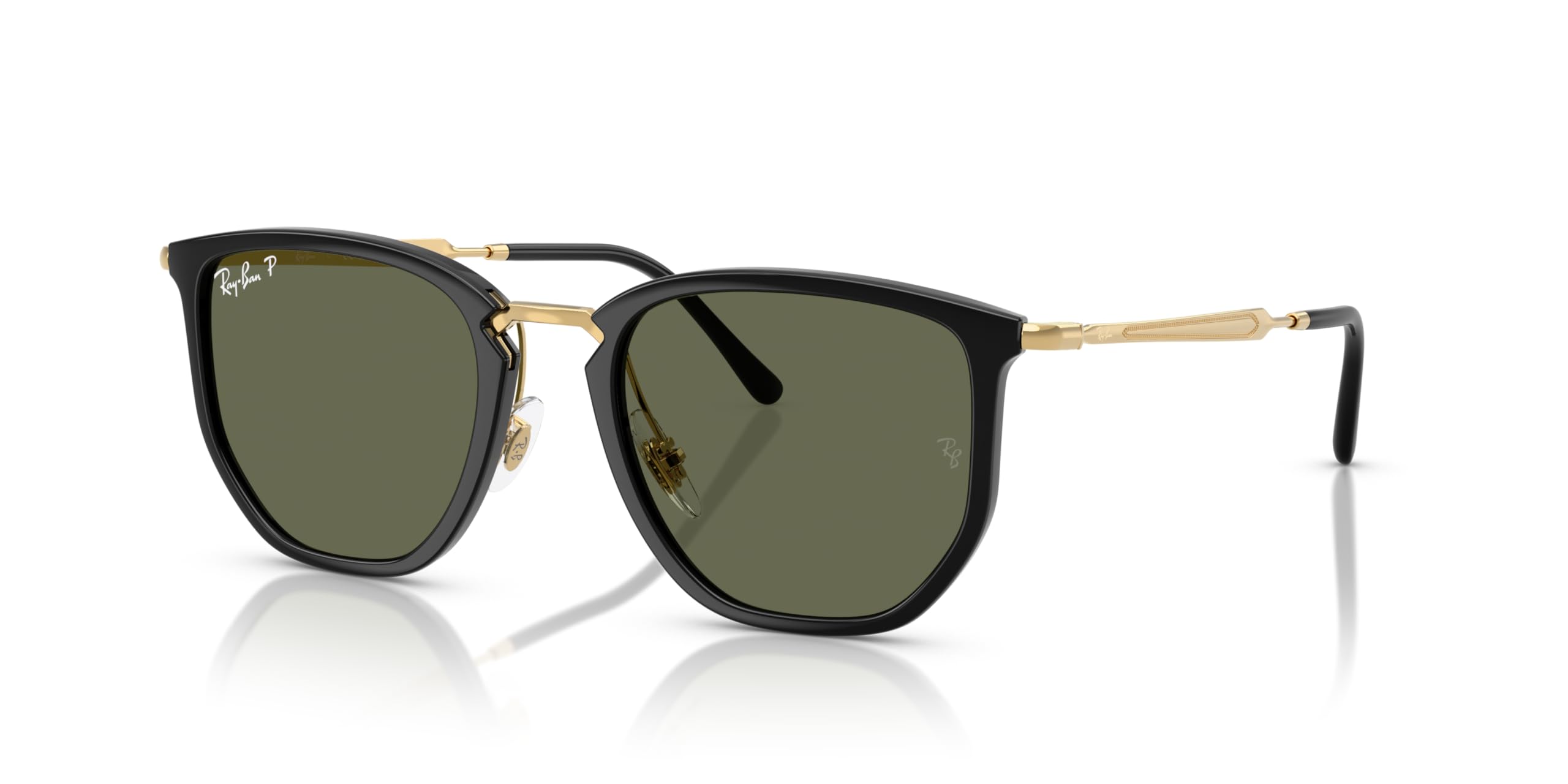 Ray-Ban Unisex Sunglasses Black Frame Polar Green Lenses 53MM