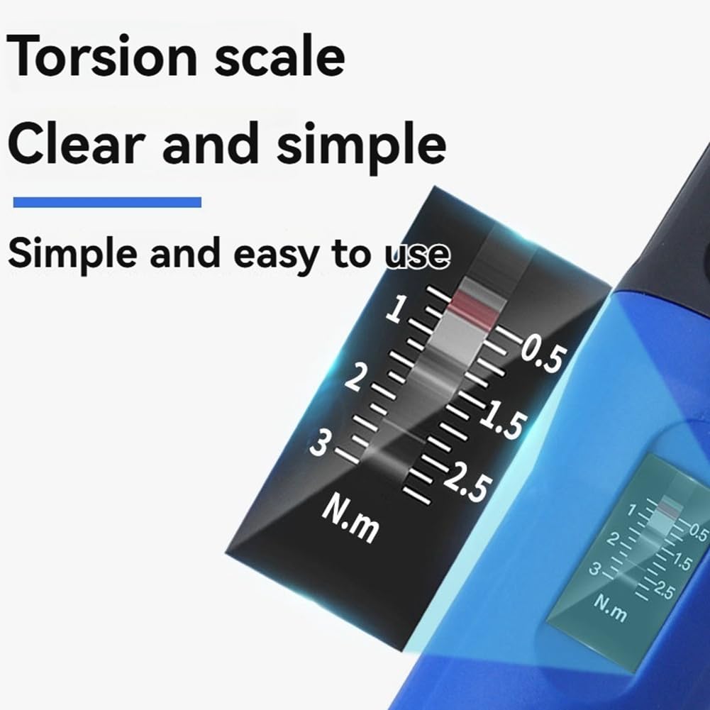 Cacciavite Dinamometrico Regolabile Preimpostato con Display Digitale con Attacco da 1/4 Pollice, 4 Punte Incluse Nella Confezione, Set di Coppia per da 0,1 A 0,6 Nm