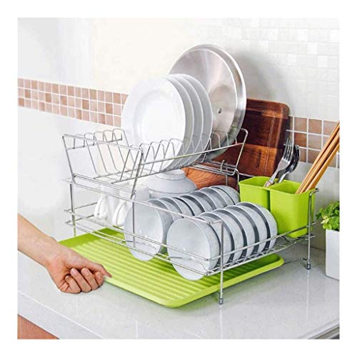 FZZ-Küchenregal Abtropfgestell Geschirr Drain-Rack - Waschbecken Abtropffläche Drain Rack-Abfall Mit Tray Und Besteckhalter In Der Küche Geschirrspüler Wäschetrockner Edelstahl Cover