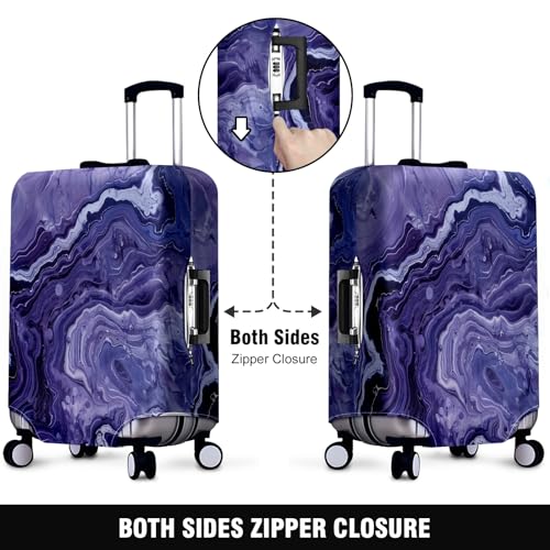 Purple Marbled Luggage Cover Suitcase Protector Travel Luggage Cover Carry on Luggage Cover Washable Baggage Covers for Suitcase Fit 30-32 Inch Luggage2