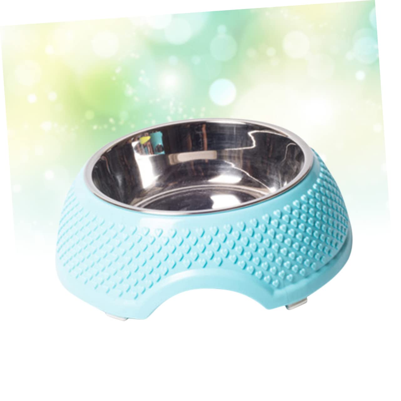 Angoily 3piezas Comedero Antideslizante para Mascotas Inoxidable para Perros y Gatos Color Azul