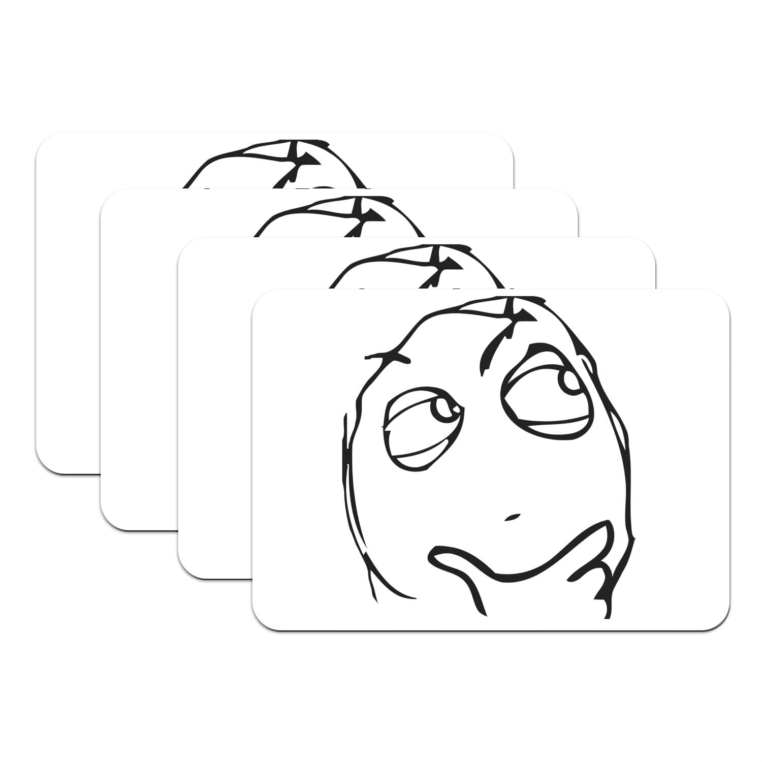 Set de table meme internet troll en caoutchouc grand format x4
