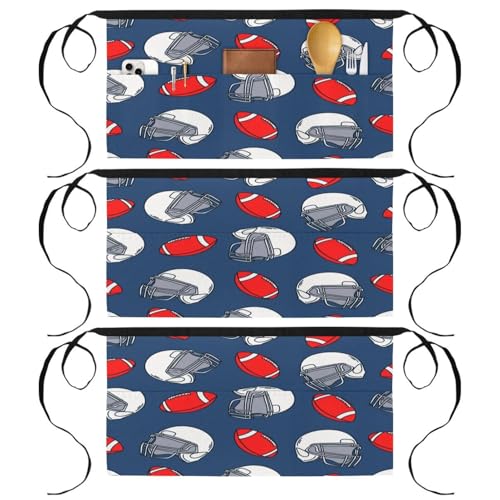 Tablier court de chef contre les taches : demi-tablier 3 poches pratique