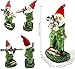 Large Garden Gnome Statue with Guns, Solar Military Army Soldier Guardian Hunter Gnome Garden Decoration Figurine Lights Porch Decor Valentine's Day Men Gift Scale War Combat Guards Patriotic Dwarves