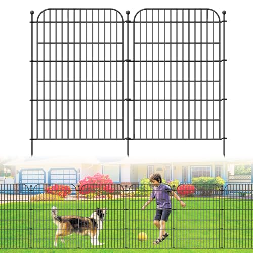 Decorative Garden Fence, 10 Panels 40 in(H) X 23.6 ft(L) Rustproof Metal Wire No Dig Dog Fence Outdoor for Yard, Temporary Tall Garden Fence Animal Barrier Decor for Yard & Patio