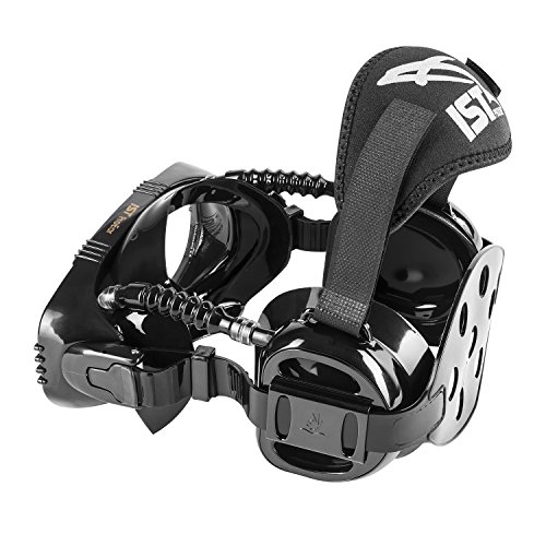 Ist Proear Dive Mask With Ear Covers, Scuba Diving Pressure Equalization Gear, Tempered Glass Twin Lens (Black Silicone) #TOP2