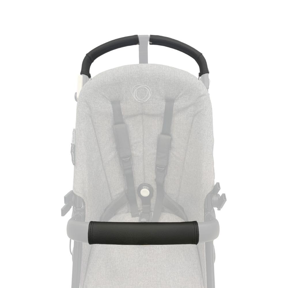 PROTEC TIF | Custodie in ecopelle per il manubrio e il maniglione compatibile con Bugaboo CAMELEON 3 PLUS (2021-2023) | Si posizionano sopra le custodie originali |