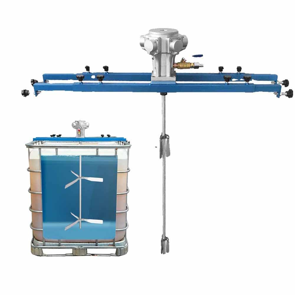 TEBILIKU IBC Pneumatic Paint Mixer, 265 Gallon IBC Air Agitator, Paint Automatic Stirring Machine, for 1000L IBC Tank, for 1-10000CP Viscosity (3/4 HP