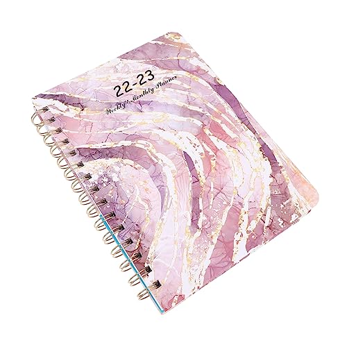 Veemoon Planificador De Escritura Diaria Conveniente y Portátil Planificador De Maestros y Organizador Mensual Color Texturizado