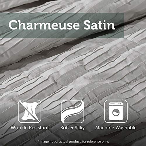 Madison Park Luxury Comforter Set-Traditional Jacquard Design All Season Down Alternative Bedding, Matching Bedskirt, Decorative Pillows, Queen(90"X90"), Ava, Pieced Taupe 7 Piece #TOP5