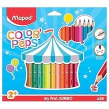 Maped ColorPeps Jumbo Triangular Colored Pencils, Assorted Colors, Set of 24