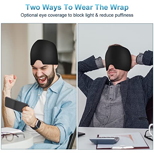 ACWOO Gel Kühlmütze Migräne Headache Relief Dehnbare Kopfschmerzen Mütze Cold Therapy Cap Schlafmaske… – Ansicht 6