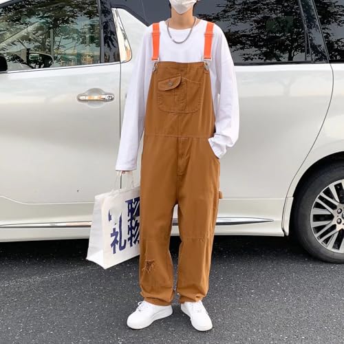 Men's Suspenders Work Pants Straight Leg Multi-Pocket Casual2