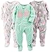 Simple Joys by Carter's Mädchen 3-pack Loose Fit Flame Resistant Fleece Footed Pajamas Schlafstrampler, Eule/Katzen/Punkte, 24 Monate