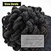 KGBFASS Afro Puff Drawstring Ponytail Hair Bun Hairpieces Synthetic Dreadlock Faux Locs Clip in on Chignon Scrunchies Hairpiece Loc Ponytail for Black Women Girls(Nature Black)