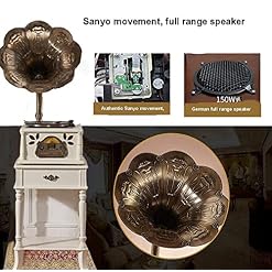 VSDEXR Platine Vinyle Gramophone Tourne-Disque rétro Bluetooth Haut-Parleur Vintage Bois phonographe cuivre Corne avec… - Les Beatles, Paul McCartney, John Lennon, RIngo Starr, George Harrison VSDEXR Platine Vinyle Gramophone Tourne-Disque rétro Bluetooth Haut-Parleur Vintage Bois phonographe cuivre Corne avec… – Image 7