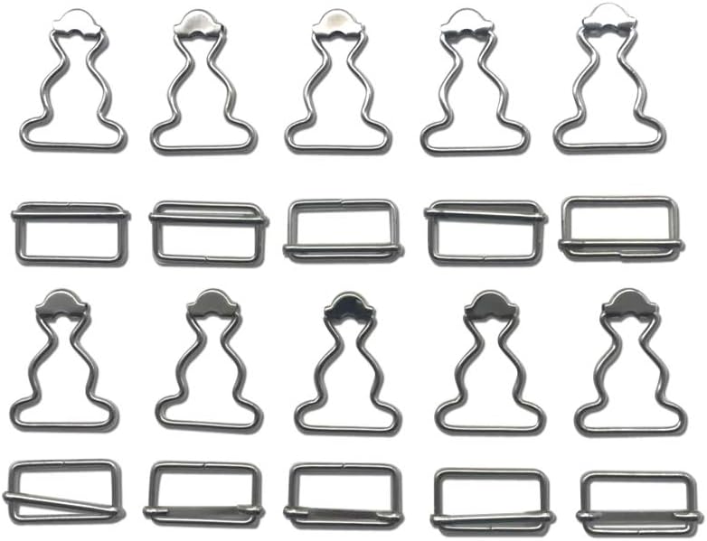 2 inch Inside Bottom Size Bronze Suspender Buckle with Rectangle Buckle Sliding Bar Pack of 10 Sets