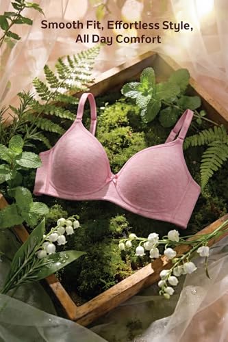 Image of Van Heusen Women's Cotton T-Shirt Bra|16 Hour Comfort|Everyday Bra|Breathable Perforated Cups|Anti Bacterial Tech|Sweat Absorbent|Padded|Wireless|Coverage|No Slip Soft Straps|Detachable Straps