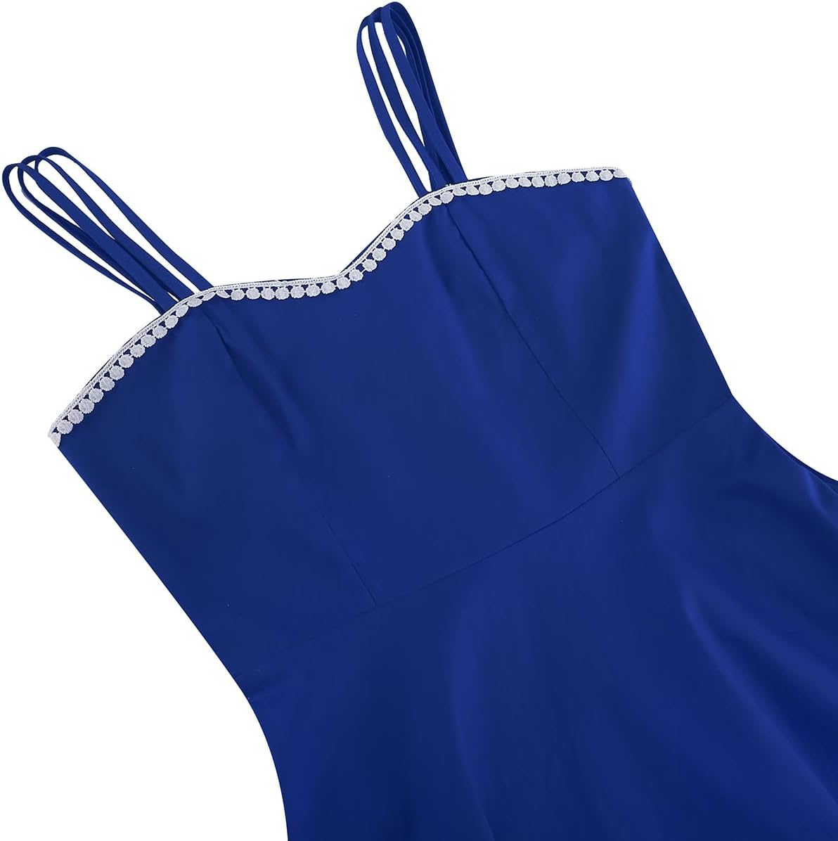 1950s Spaghetti Strap Dress Short 1950s Retro Vintage Cocktail Party Swing Dresses Sleeveless Sweetheart 50s Dresses for Women Audrey Hepburn Dress Flare A Line Homecoming Dress Royal Blue-Cami XL - Image 4