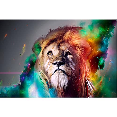 Puzzle 1000 Pièces pour Les Adultes et Les Adolescents, Puzzle Adultes, Lion d'animation Abstraite Puzzle(75x50cm)