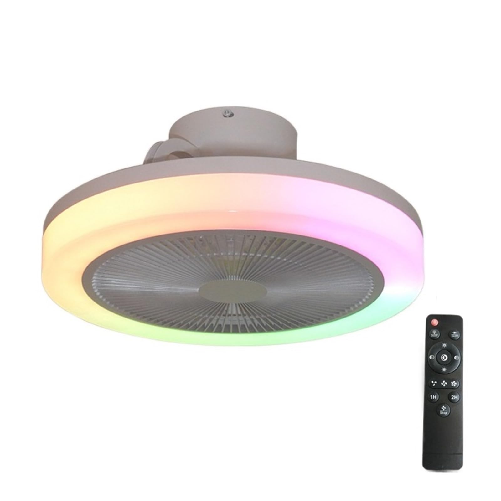 ERETYRET Ceiling Fan LED Light with Remote Control 46CM RGB Dimmable Led Chandelier Cooling Sealing Lighting for Room Decor Quiet Cooling