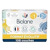 absorba naissance fille UTILISATION : Faciles à enfiler et à changer en un geste, les couches Biolane assurent douceur et protection continue. Leur conception ultra-absorbante et leurs barrières larges gardent votre bébé au sec jour et nuit, sans fuite. Ce duo évolutif contient 2 packs de 54 couches taille 1 et 2 packs de 54 couches taille 2