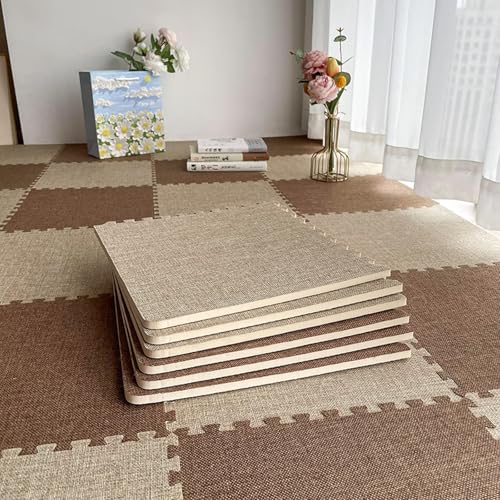 High-Density Foam Floor Pads Soundproof Interlocking Floor Tiles Non-Slip Floor Protection Mats 0.6/1cm Thickness for Home Gym Playroom Garage