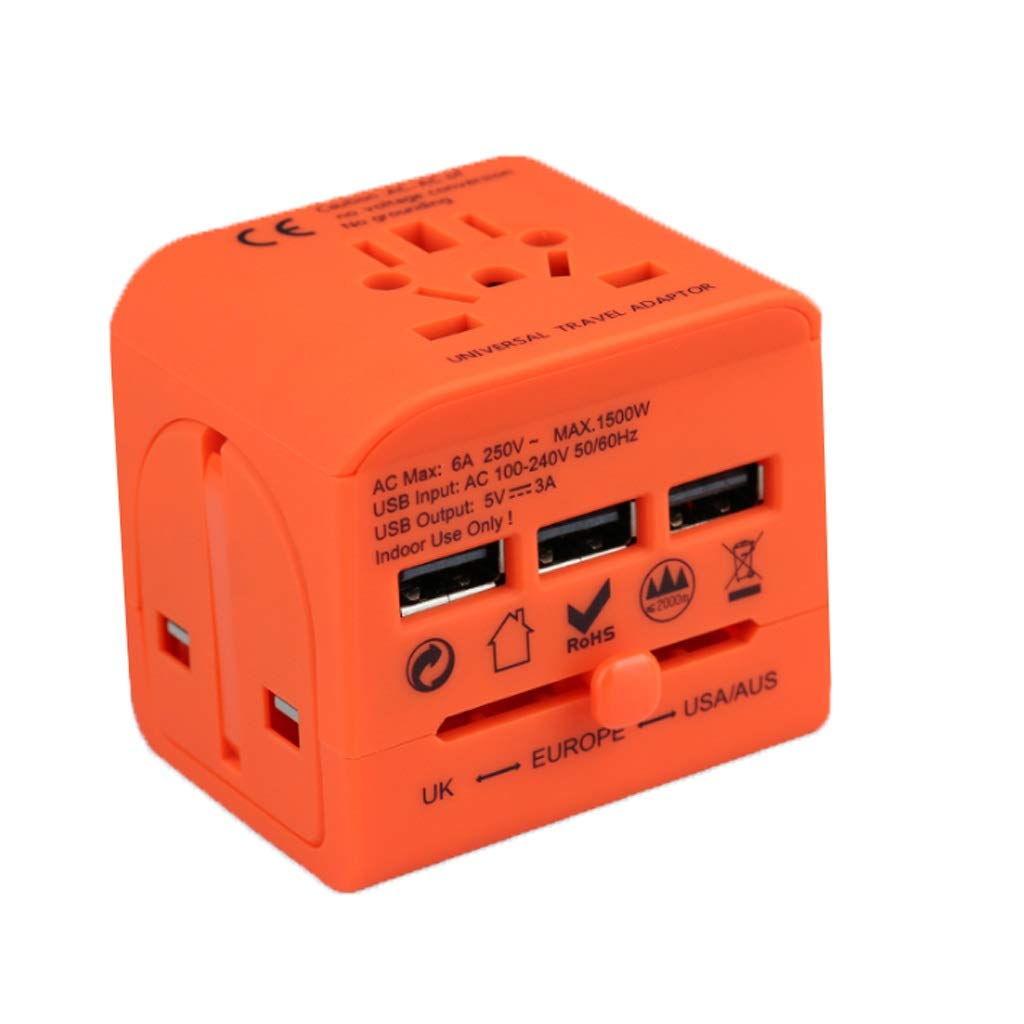 Adaptador de Viaje, Adaptador de Viajes Universal, Adaptador Universal convertidor, for Europa, Reino Unido, China, Australia, 224 países (Color : D, tamaño : 6 * 5 * 5cm)
