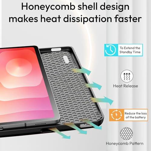 Image of Robustrion Cover Case for Samsung Galaxy Tab S11 11 inch Cover with [S-Pen Holder], Flip Cover Case for Samsung S11 Tablet 11 inch [Auto Sleep Wake] - Black