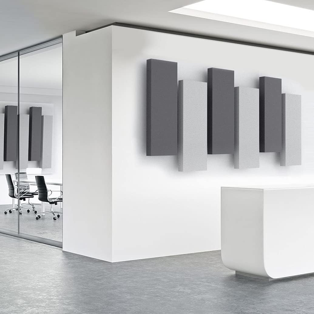 AcoustimacDMD Stagger Acoustic Panel Design Pack: 6 Pcs 6)3'x1'x2" 3-gray & 3-charcoal
