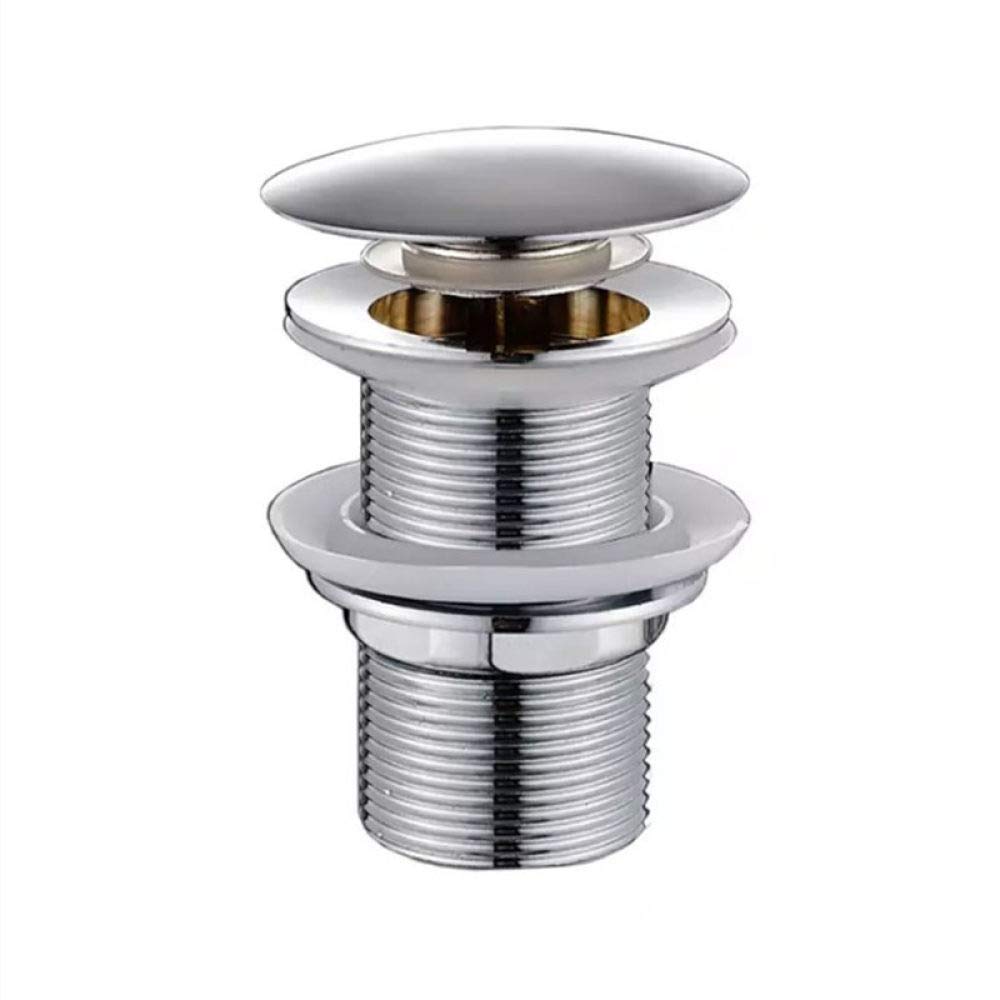 Lavabo Pop Up Vidange Chrome Nouveau Piège à Bouteille en Acier Inoxydable Rond Siphon Kit Salle De Bains Vanité Bassin Tuyau Déchets, Blanc (Jaune)