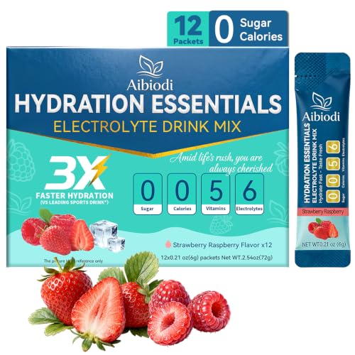 Image of Electrolytes Powder Packets - Sugar Free & Zero Calorie Liquid Daily Drink Mix - Instant Hydration & Energy Supplement with 6 Electrolytes and 5 Vitamins, Keto Friendly & Vegan - 12 Sticks
