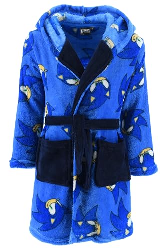 Sonic The Hedgehog Bata para Niños, Bata de Casa Cálida y Suave, Batin de Estar por Casa Infantil, Batin de Casa, Regalo para Niños, Talla 3 Años | Azul