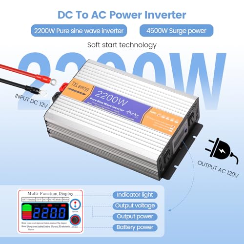 TXL 800W Complete Solar Panel Kit, 4pcs 195W Solar Panels + 60A MPPT Charge Controller +12.8V 200Ah LiFePO4 + 2200W Pure Sine Wave Inverter + Bluetooth Module, for Off-Grid (Divide 4 Parcels Delivery) - Thumbnail 5