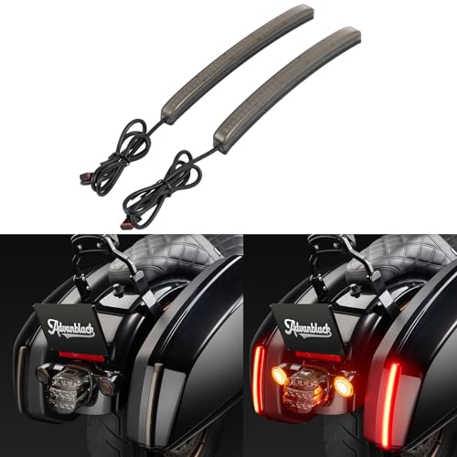 Advanblack Low Rider ST Clamshell Saddlebag Lights LED Tail Light Fit for Harley Low Rider S/ST - Smoked - Running/Brake Sequential Red Turn Signals