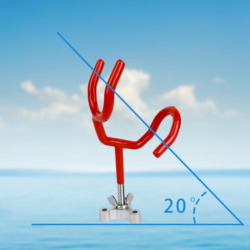20 Degree Boat Fishing Rod Holder PVC Coated Steel Wire Pole Holders for Boats Anglers